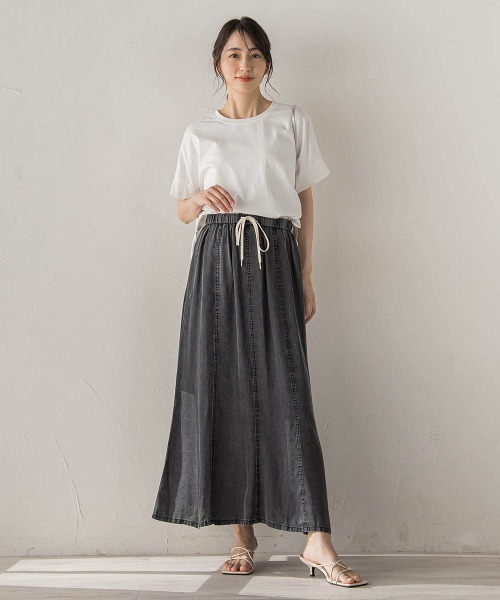 Droite lautreamont(ドロワットロートレアモン)の「クロップドカットソー(Tシャツ/カットソー・レディース・ブラック/オフホワイト/ブルー・M)」の12枚目の写真
