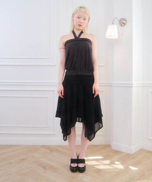 BELLIALEU(ベルリアル)の「TIE LACE HALTER GRAY(Tシャツ/カットソー・レディース・その他・FREE)」の1枚目の写真