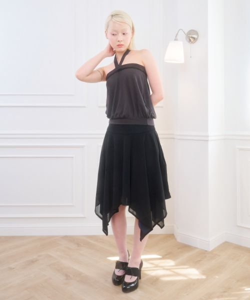 BELLIALEU(ベルリアル)の「TIE LACE HALTER GRAY(Tシャツ/カットソー・レディース・その他・FREE)」の2枚目の写真