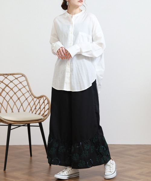 Emago(イマゴ)の「EMAGO 花ドット刺繍パンツ(その他パンツ・レディース・ブルー/ブラック/ホワイト・FREE)」の13枚目の写真