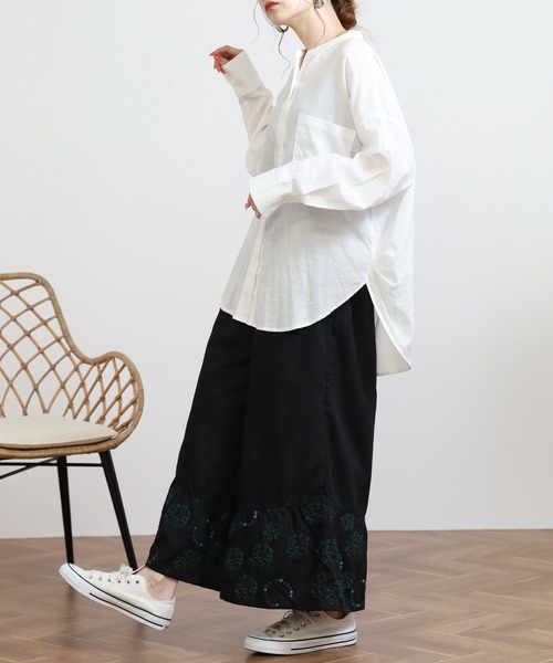 Emago(イマゴ)の「EMAGO 花ドット刺繍パンツ(その他パンツ・レディース・ブルー/ブラック/ホワイト・FREE)」の14枚目の写真