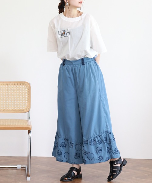 Emago(イマゴ)の「EMAGO 花ドット刺繍パンツ(その他パンツ・レディース・ブルー/ブラック/ホワイト・FREE)」の20枚目の写真