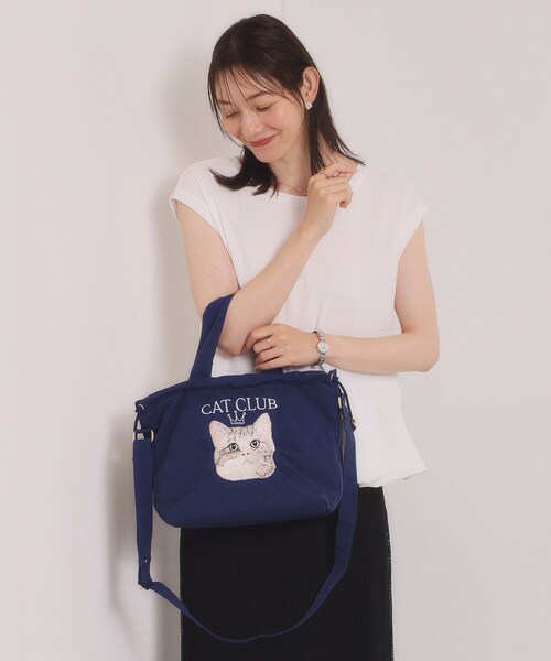 ITS'DEMO(イッツデモ)の「CAT CLUB 2wayトート(トートバッグ・レディース・ブラック/グレー/ネイビー・00)」の1枚目の写真