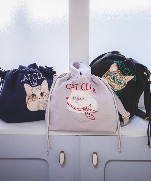 ITS'DEMO(イッツデモ)の「CAT CLUB 2wayトート(トートバッグ・レディース・ブラック/グレー/ネイビー・00)」の4枚目の写真