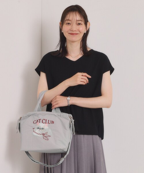 ITS'DEMO(イッツデモ)の「CAT CLUB 2wayトート(トートバッグ・レディース・ブラック/グレー/ネイビー・00)」の5枚目の写真