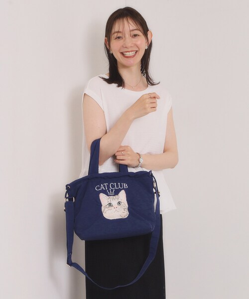 ITS'DEMO(イッツデモ)の「CAT CLUB 2wayトート(トートバッグ・レディース・ブラック/グレー/ネイビー・00)」の9枚目の写真