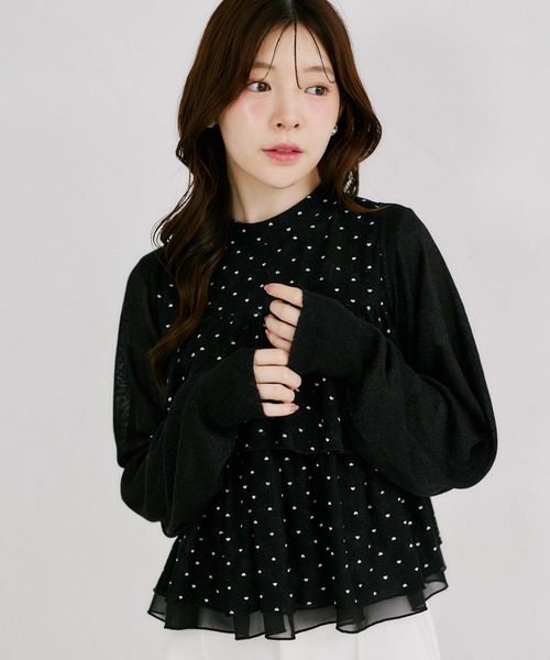 tocco closet(トッコ クローゼット)の「後ろリボン付きラメ入りドルマンスリーブボレロ(カーディガン/ボレロ・レディース・オフホワイト/ブラック/ピンクベージュ・M)」の22枚目の写真