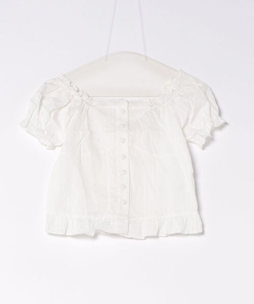 Alvia（アルビア）の「2WAY 韓国風半袖トップス（Tシャツ/カットソー・レディース・ホワイト/ネイビー・M）」の4枚目の写真