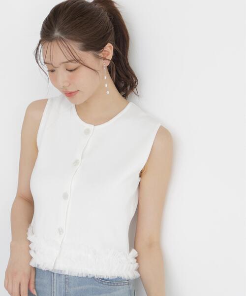 PROPORTION BODY DRESSING（プロポーションボディドレッシング）の「＜ａ＞ノースリーブフリルヘムニット / 1216279700（ニット/セーター・レディース・ホワイト系その他/ネイビー/ブラック・FREE）」の9枚目の写真