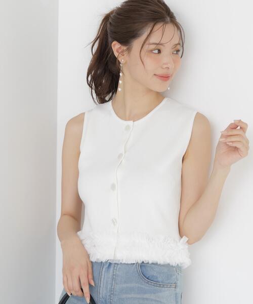 PROPORTION BODY DRESSING（プロポーションボディドレッシング）の「＜ａ＞ノースリーブフリルヘムニット / 1216279700（ニット/セーター・レディース・ホワイト系その他/ネイビー/ブラック・FREE）」の10枚目の写真