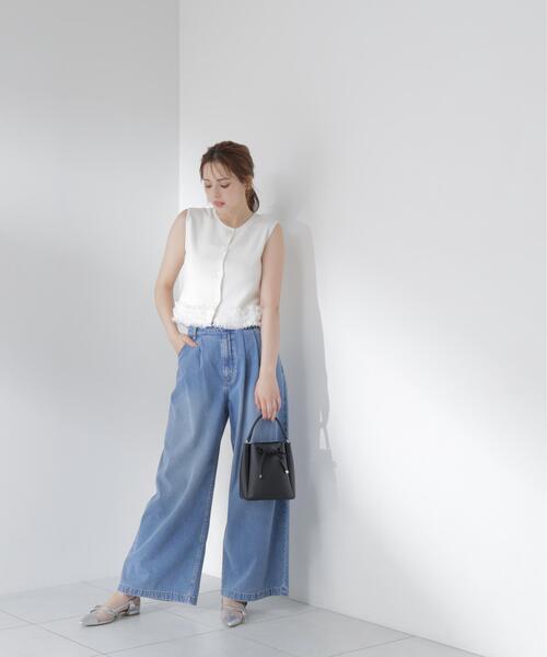 PROPORTION BODY DRESSING（プロポーションボディドレッシング）の「＜ａ＞ノースリーブフリルヘムニット / 1216279700（ニット/セーター・レディース・ホワイト系その他/ネイビー/ブラック・FREE）」の15枚目の写真