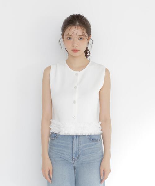 PROPORTION BODY DRESSING（プロポーションボディドレッシング）の「＜ａ＞ノースリーブフリルヘムニット / 1216279700（ニット/セーター・レディース・ホワイト系その他/ネイビー/ブラック・FREE）」の16枚目の写真