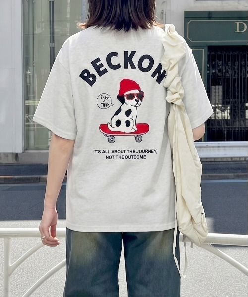 FUN（ファン）の「スケボーダルメT（Tシャツ/カットソー・レディース・オフホワイト/チャコールグレー/杢グレー・FREE）」の3枚目の写真