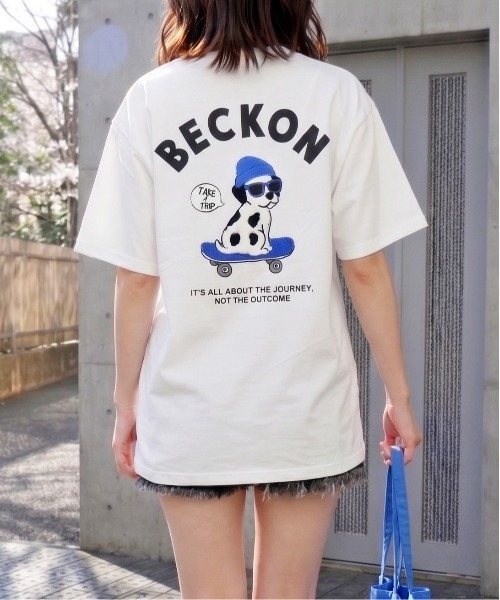 FUN（ファン）の「スケボーダルメT（Tシャツ/カットソー・レディース・オフホワイト/チャコールグレー/杢グレー・FREE）」の2枚目の写真