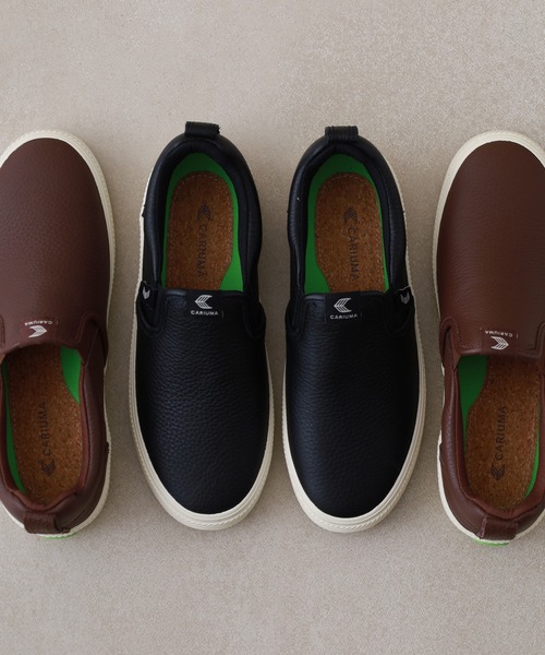 CARIUMA（カリウマ）の「SLIP-ON Premium Leather Sneaker スリッポン プレミアム レザー スニーカー（スニーカー・メンズ・ブラウン/ホワイト/ブラック・US-9/US8.5/US8/US-8h/US-6/US-8/US-7h/US11/US9）」の2枚目の写真