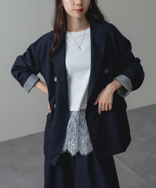 ANNA LUNA(アンナルナ)の「【ANNA LUNA】 レース が映える レイヤード風 プルオーバー(Tシャツ/カットソー・レディース・ブラック/オフホワイト・MEDIUM/LARGE)」の15枚目の写真