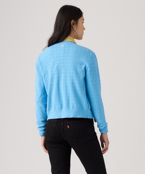 Levi's(リーバイス)の「Levi's/リーバイス スーパーソフト ポインテール クルーネックカーディガン(カーディガン/ボレロ・レディース・ブルー・XS/M/S)」の2枚目の写真