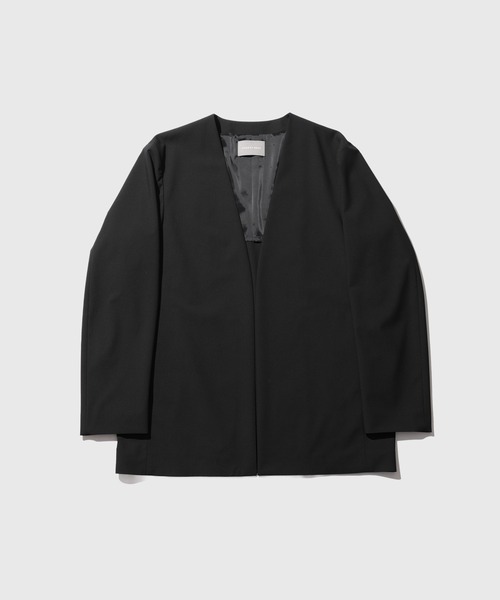 ADAM ET ROPE'(アダムエロペ)の「DELEGANT ルームジャケット(ノーカラージャケット・メンズ・ダークブラウン/ブラック/カーキ・S/M/L)」の2枚目の写真