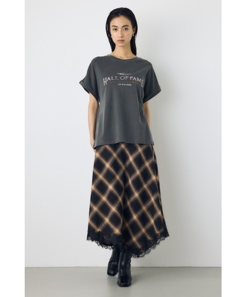 AZUL by moussy(アズールバイマウジー)の「【身長/骨格別着用画像あり】レースドッキングチェックバイアススカート 秋服 ロングスカート 冬服(スカート・レディース・ブラック系その他/ブラウン系その他・SMALL/MEDIUM)」の20枚目の写真