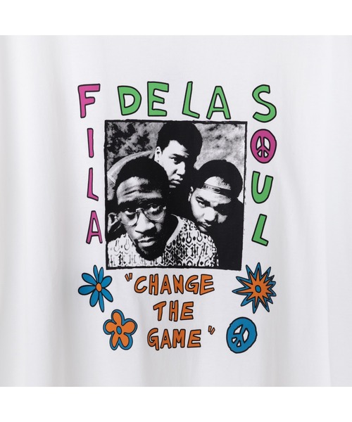 FILA(フィラ)の「DE LA SOUL×FILA PHOTO TEE / デラソウル×フィラ フォトティーシャツ(Tシャツ/カットソー・レディース・ブラック/ホワイト・M/S/XL/L)」の6枚目の写真