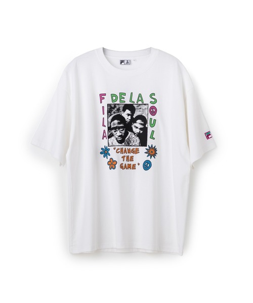FILA(フィラ)の「DE LA SOUL×FILA PHOTO TEE / デラソウル×フィラ フォトティーシャツ(Tシャツ/カットソー・レディース・ブラック/ホワイト・M/S/XL/L)」の3枚目の写真