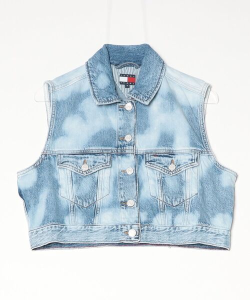 クロップドデニムトラッカーベスト（その他トップス）｜TOMMY JEANS