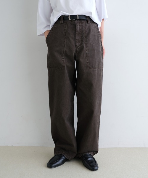 evernavy(エバーネイビー)の「ワークベイカーパンツ(その他パンツ・レディース・カーキ/ホワイト系その他/ダークブラウン・L/M)」の3枚目の写真