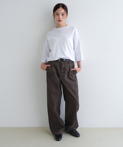 evernavy(エバーネイビー)の「ワークベイカーパンツ(その他パンツ・レディース・カーキ/ホワイト系その他/ダークブラウン・L/M)」の4枚目の写真