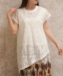 axes femme | レースアシメトップス(Tシャツ/カットソー)