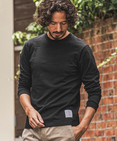 wjk reluxe(ダブルジェーケーリラックス)の「mlt5792- Slub Jersey Label Long Sleeve T Shirt ロングスリーブTシャツ(WR26W-25)(Tシャツ/カットソー・メンズ・ホワイト/ネイビー/ブラック・XL/L/M/S)」の5枚目の写真