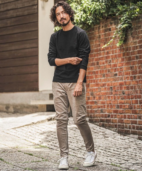 wjk reluxe(ダブルジェーケーリラックス)の「mlt5792- Slub Jersey Label Long Sleeve T Shirt ロングスリーブTシャツ(WR26W-25)(Tシャツ/カットソー・メンズ・ホワイト/ネイビー/ブラック・XL/L/M/S)」の6枚目の写真