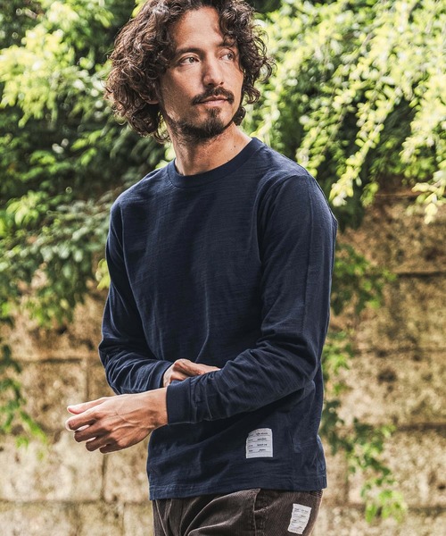 wjk reluxe(ダブルジェーケーリラックス)の「mlt5792- Slub Jersey Label Long Sleeve T Shirt ロングスリーブTシャツ(WR26W-25)(Tシャツ/カットソー・メンズ・ホワイト/ネイビー/ブラック・XL/L/M/S)」の8枚目の写真