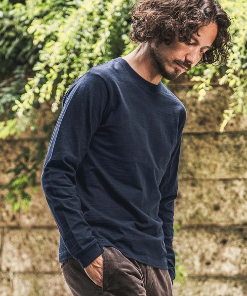 wjk reluxe(ダブルジェーケーリラックス)の「mlt5792- Slub Jersey Label Long Sleeve T Shirt ロングスリーブTシャツ(WR26W-25)(Tシャツ/カットソー・メンズ・ホワイト/ネイビー/ブラック・XL/L/M/S)」の9枚目の写真