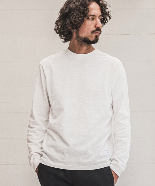wjk reluxe(ダブルジェーケーリラックス)の「mlt5792- Slub Jersey Label Long Sleeve T Shirt ロングスリーブTシャツ(WR26W-25)(Tシャツ/カットソー・メンズ・ホワイト/ネイビー/ブラック・XL/L/M/S)」の12枚目の写真