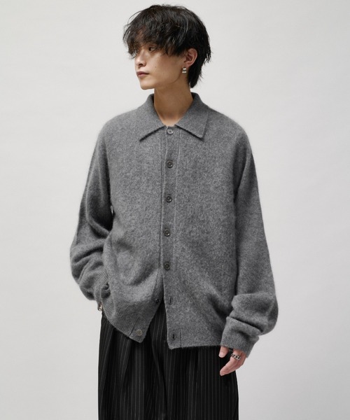Lui's（ルイス）の「ナチュラルブラッシュウールニットカーディガン（カーディガン/ボレロ・メンズ・レッド/グレー/ブラック・M/S）」の11枚目の写真