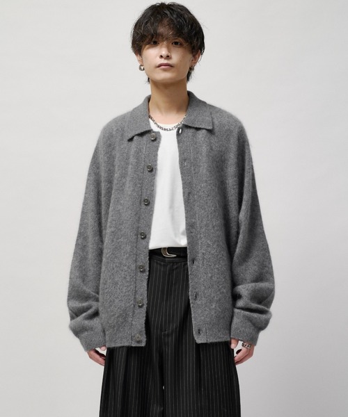 Lui's（ルイス）の「ナチュラルブラッシュウールニットカーディガン（カーディガン/ボレロ・メンズ・レッド/グレー/ブラック・M/S）」の12枚目の写真