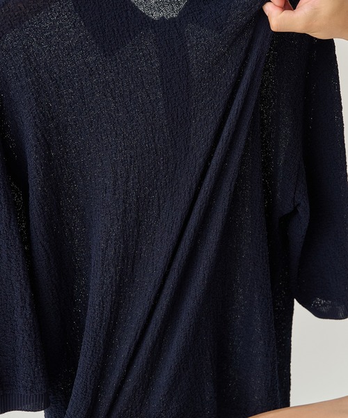 PUBLIC TOKYO(パブリックトウキョウ)の「【P.T】アイスコットンニットシャツ /接触冷感/半袖//夏服/ウォッシャブル/ストレッチ(ニット/セーター・メンズ・ダークネイビー/ダークグレー・M/S)」の18枚目の写真