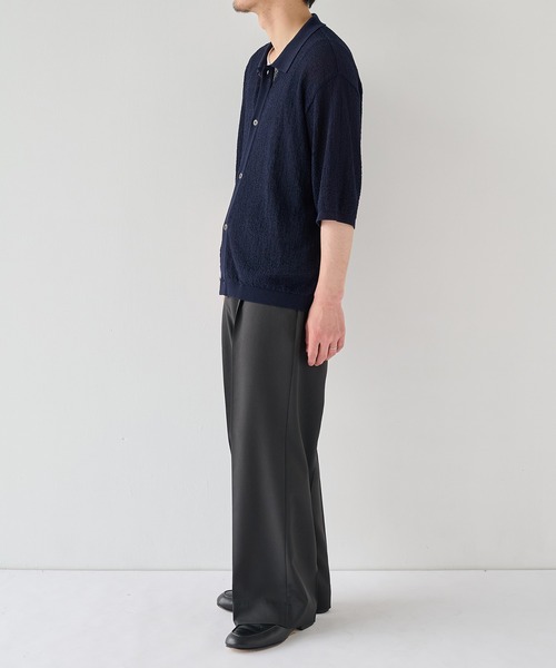 PUBLIC TOKYO(パブリックトウキョウ)の「【P.T】アイスコットンニットシャツ /接触冷感/半袖//夏服/ウォッシャブル/ストレッチ(ニット/セーター・メンズ・ダークネイビー/ダークグレー・M/S)」の20枚目の写真