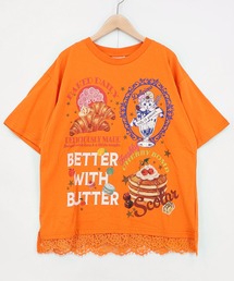ScoLar | 162736:いろんなフード柄 裾レースTシャツ(Tシャツ/カットソー)