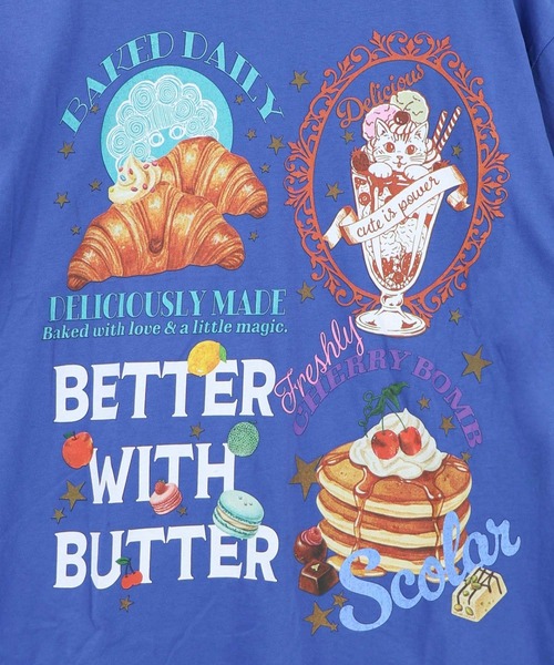 ScoLar(スカラー)の「162736:いろんなフード柄 裾レースTシャツ(Tシャツ/カットソー・レディース・ホワイト/ブラック/ネイビー/オレンジ・M)」の20枚目の写真