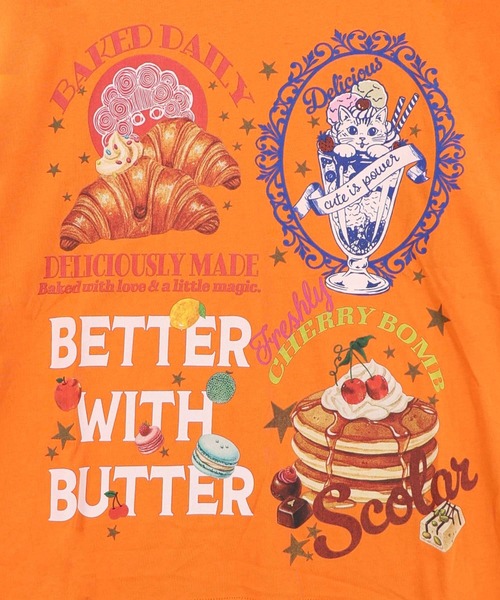 ScoLar(スカラー)の「162736:いろんなフード柄 裾レースTシャツ(Tシャツ/カットソー・レディース・ホワイト/ブラック/ネイビー/オレンジ・M)」の21枚目の写真