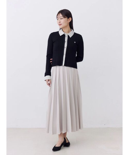 TONAL(トーナル)の「ハンドプリーツスカート(スカート・レディース・アイボリー/チャコールグレー/ライトブルー・MEDIUM/SMALL)」の4枚目の写真