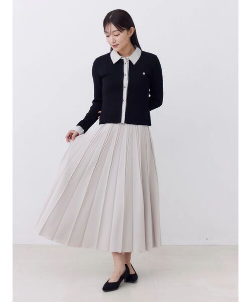 TONAL(トーナル)の「ハンドプリーツスカート(スカート・レディース・アイボリー/チャコールグレー/ライトブルー・MEDIUM/SMALL)」の5枚目の写真