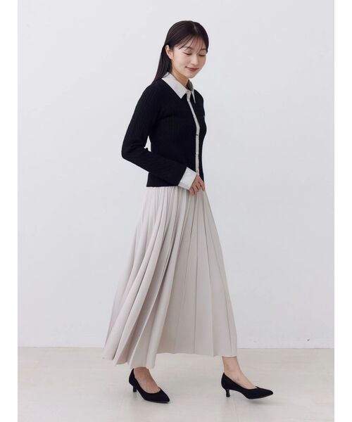 TONAL(トーナル)の「ハンドプリーツスカート(スカート・レディース・アイボリー/チャコールグレー/ライトブルー・MEDIUM/SMALL)」の6枚目の写真