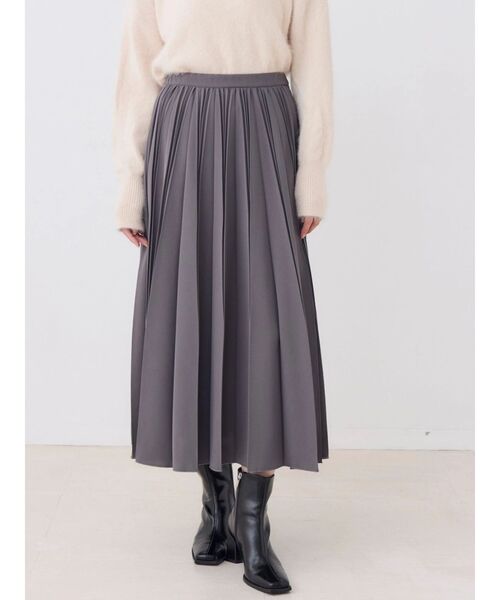 TONAL(トーナル)の「ハンドプリーツスカート(スカート・レディース・アイボリー/チャコールグレー/ライトブルー・MEDIUM/SMALL)」の8枚目の写真