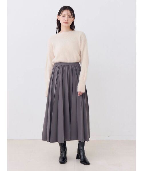 TONAL(トーナル)の「ハンドプリーツスカート(スカート・レディース・アイボリー/チャコールグレー/ライトブルー・MEDIUM/SMALL)」の9枚目の写真