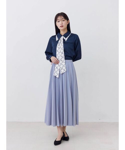 TONAL(トーナル)の「ハンドプリーツスカート(スカート・レディース・アイボリー/チャコールグレー/ライトブルー・MEDIUM/SMALL)」の17枚目の写真