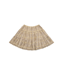 SHIRRING CHECK MINI SKIRT [LEMON]