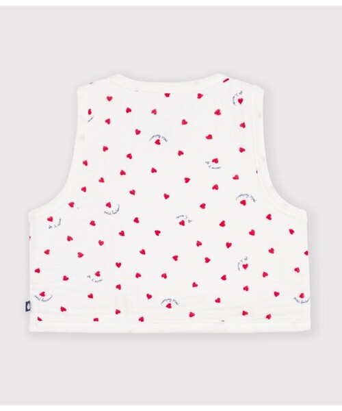 PETIT BATEAU(プチバトー)の「ハートプリントベスト(ベスト・キッズ・ホワイト系その他・6MONTH/18MONTH/12MONTH)」の3枚目の写真