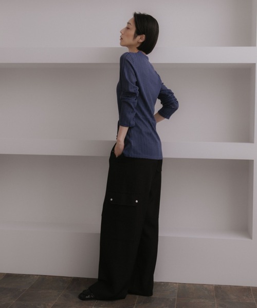 ANF.MUU（アンフムー）の「ウエストシェイプシアーリブカーディガン（カーディガン/ボレロ・レディース・ボルドー/ネイビー・FREE）」の20枚目の写真